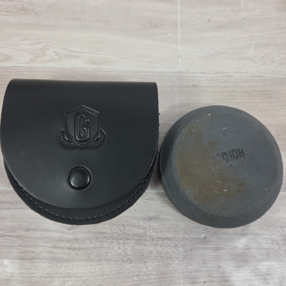 Goodjob Round Dual Grit Axe Sharpening Stone With Belt Pouch - Bushcraft Tool